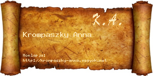 Krompaszky Anna névjegykártya