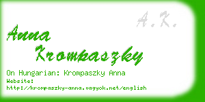 anna krompaszky business card